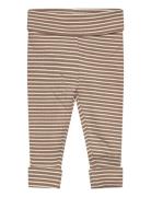 Mango Stripped Cotton Leggings Brun