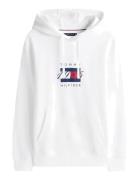 Tommy Hilfiger Linear Flag Graphic Hoodie Vit