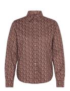 GANT Reg G Print Cot Voile Shirt Burgundy