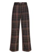 Monki High Waisted Wide Leg Twill Trousers Grå