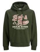 Jack & J S Jjelogo Sweat Hood 2 Col 25/26 Noos Khaki Green