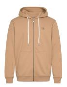 Scotch & Soda Full Zip Logo Hoodie Beige