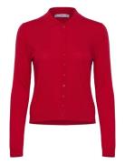 Mango Polo-Neck Cardigan Röd