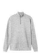 LMTD Nlnnizu Ls Bru Half Zip Sweat Noos Grå