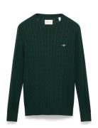 GANT Cotton Cable C-Neck Khaki Green