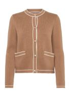 GANT Contrast Knit Cardigan Beige
