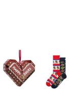 Happy Socks 2-Pack Gingerbread Heart Socks Gift Set Brun